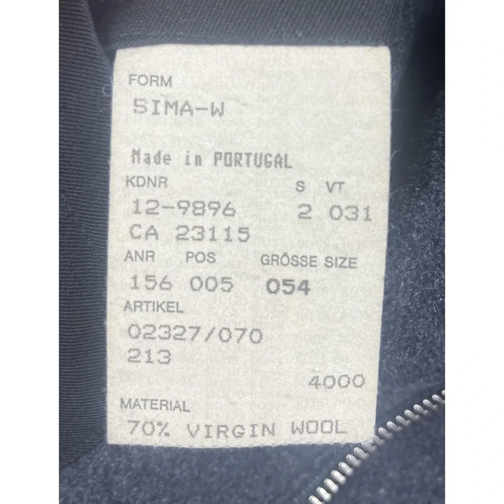 Hugo Boss Coat Mens 54 XL Black Wool Blend SIMA-W Made Portugal Detachable Liner